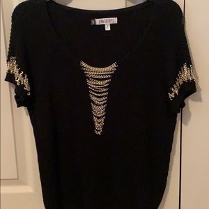 Jennifer Lopez Chain short sleeve sweater